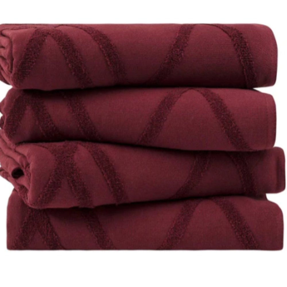 Quartz Large Washcloth Bundle Burgundy (6)
